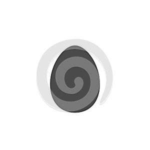 Vector egg simple flat icon. Dark grey illustration isolated on white backgriound. photo