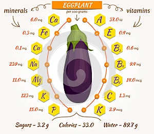 Vector eggplant, infographics.