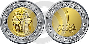 vector Egyptian coin featuring Pharaoh