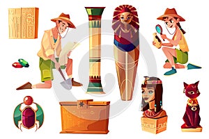 Vector Egyptian set - characters, symbols of culture