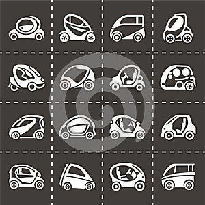 Vector Electric car icon set