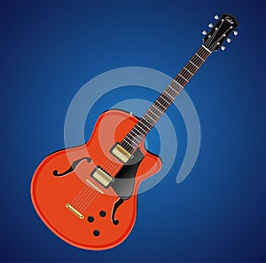 Vector electric hollow body guitar icon