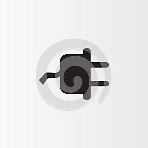 Vector Electric Plug and Socket unplugged - flat line minimalistic design