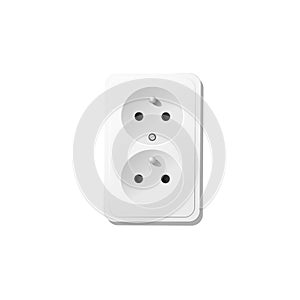 Vector Electric Plug and Socket unplugged - flat line minimalistic design