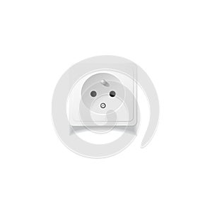 Vector Electric Plug and Socket unplugged - flat line minimalistic design