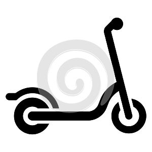 Vector electric scooter icon modern flat design on white background. Kick scooter. Environmentally friendly transport.