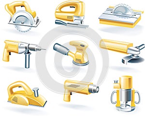 Vector electric tools icon set