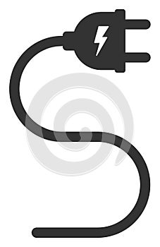 Vector Flat Electrical Cable Icon