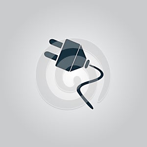 Vector electrical plug web flat icon