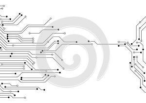 Vector : Electronic circuit with white background