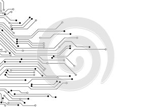 Vector : Electronic circuit with white background