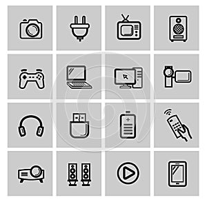 Vector electronics icon set photo