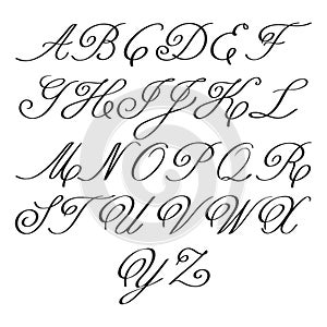 Vector elegant calligraphy letters with florishes. Monograms