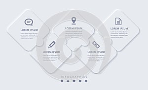 Vector elegant simple refined style infographic design UI template labels and icons photo