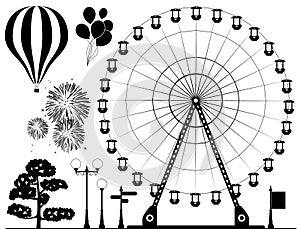 vector elements of amusement park