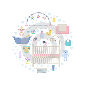 Vector elements for baby set