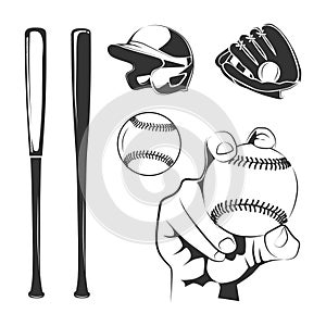 Vector elements for baseball club labels