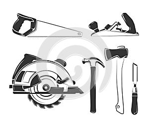 Vector elements for carpentry labels, logos, badges and emblems