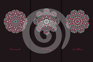 Vector elements for design template. Ornate decor for invitations, greeting cards, certificate, labels, badges, tags.