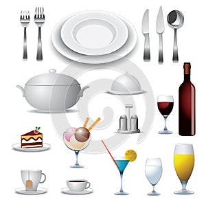 Vector elements for food and drink