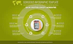 Vector elements for infographic. Template for diagram, graph, presentation and chart with Business concept and with 6 options.