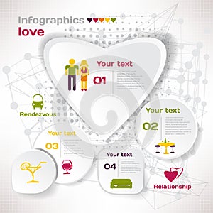 Vector elements for infographic. Template for Valentine love concept