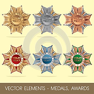 Vector elements - medals, awards