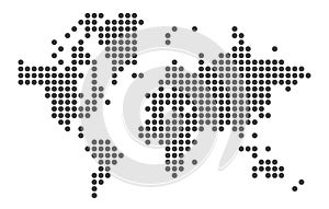 Vector elements silhouette pixel world map pixelated