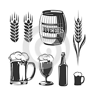 Vector elements for vintage beer festival labels and emblems