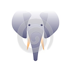 Vector elephant in gradient style. Digital art