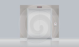 Vector Elevator with closed doors, blank mockup. Vector illustartion