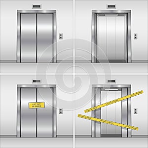 Vector elevator set.