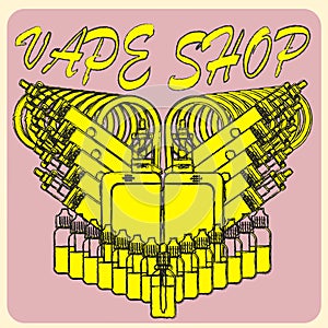Vector emblem of vape.