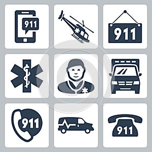 Vector emergency service icons set