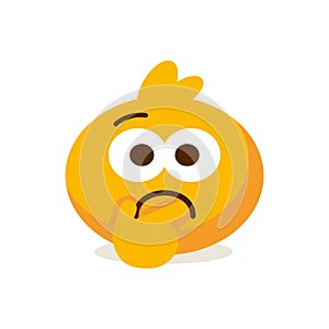 vector emoji cute Thinking Face illustration isolated
