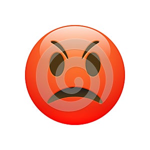 Vector Emoji red angry sad face photo
