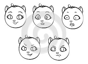 vector emoji - set of cartoon emotions