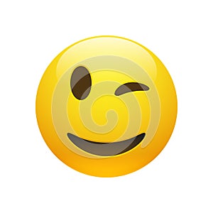 Vector Emoji yellow smiley winking face