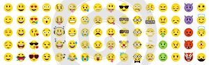 Vector Emoticon Big Set. Emoji pack.