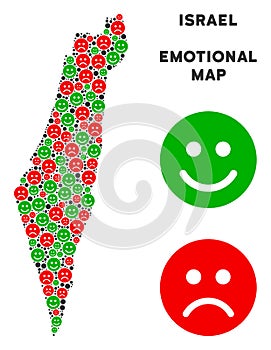 Vector Emotion Israel Map Mosaic of Emojis