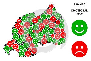 Vector Emotion Rwanda Map Mosaic of Emojis