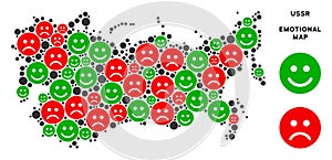 Vector Emotion USSR Map Mosaic of Smileys