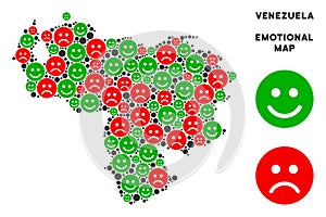Vector Emotion Venezuela Map Composition of Smileys