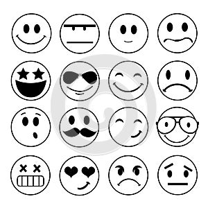 Vector emotional face icons