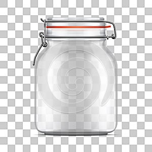 Vector empty Bale Glass Jar with Swing Top Lid isolated on transparent background.