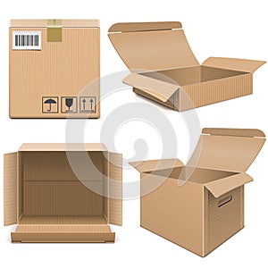 Vector Empty Carton Boxes