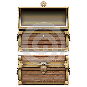 Vector Empty Old Chest