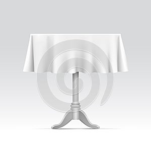 Vector Empty Square Table with Tablecloth