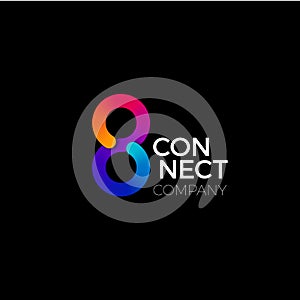 Vector Endless Connect Symbol. Colorful Concept of Connect, Interaction and Cooperation. Business Creative Logo