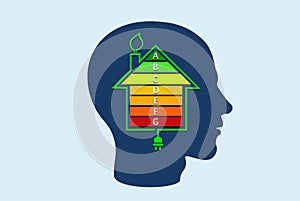 Vector of an energy efficient house concept